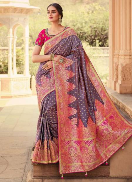Purple And Pink Colour Royal Vrindavan Vol 23 New Latest Designer Festive Wear Saree Collection 10160